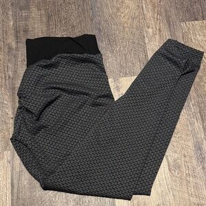 Women’s Textured High Waisted Tummy Control Scrunch Butt Lifting Leggings